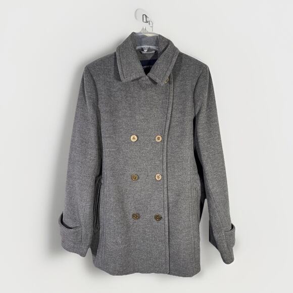 Lands End Women's 16T Luxe Wool Pea Coat Medium Heather Gray - Picture 1 of 8
